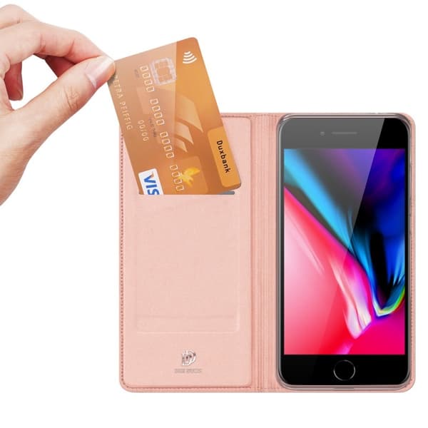 iPhone 7 / 8 / SE (2020 & 2022) Flip Case Skin Pro med kortrum - Rosaguld