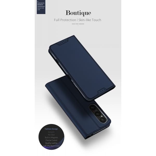 Sony Xperia 1 VI Flip Case Skin Pro med kortrum - Blå