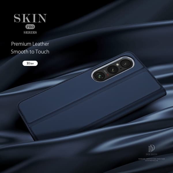 Sony Xperia 1 VI Flip Case Skin Pro med kortrum - Blå