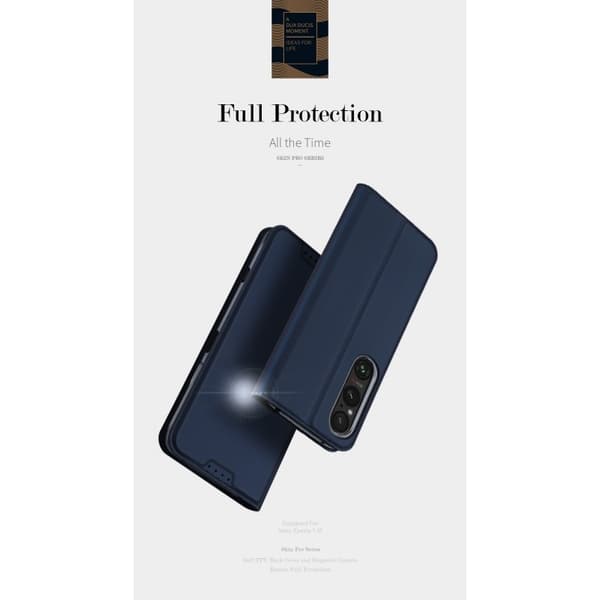 Sony Xperia 1 VI Flip Case Skin Pro med kortrum - Blå