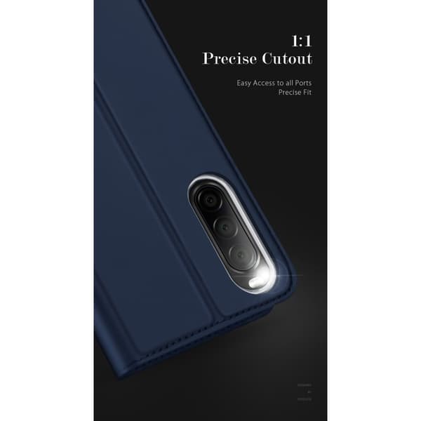 Sony Xperia 10 V Flip Case Skin Pro med kortrum - Blå