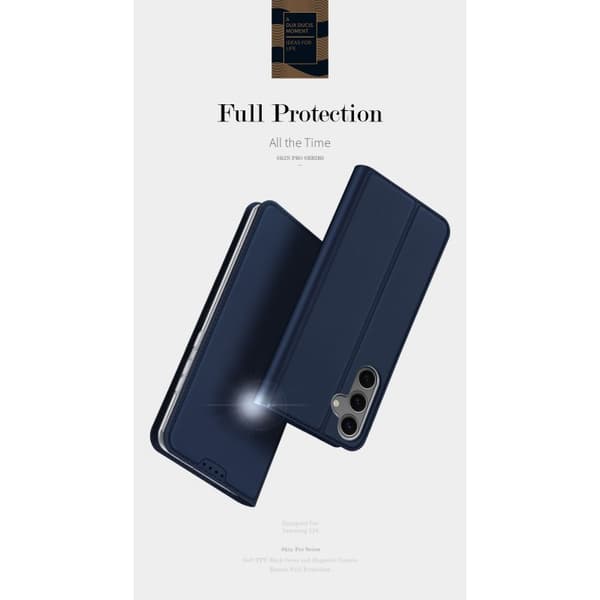 Samsung S24 Plus Flip Case Skin Pro med kortrum - Blå