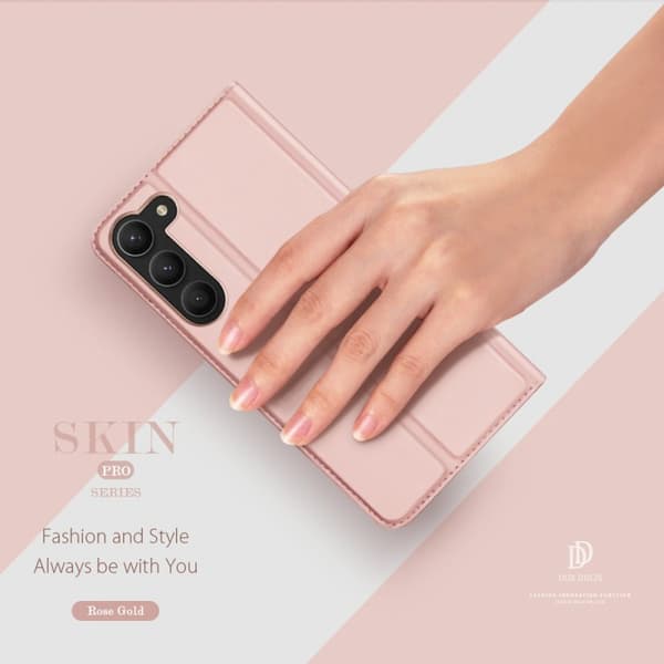 Samsung S24 Plus Flip Case Skin Pro med kortrum - Rosaguld