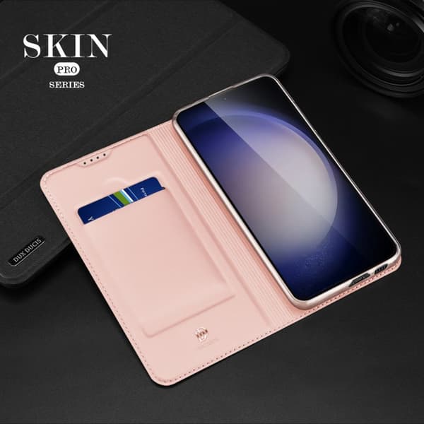 Samsung S24 Plus Flip Case Skin Pro med kortrum - Rosaguld