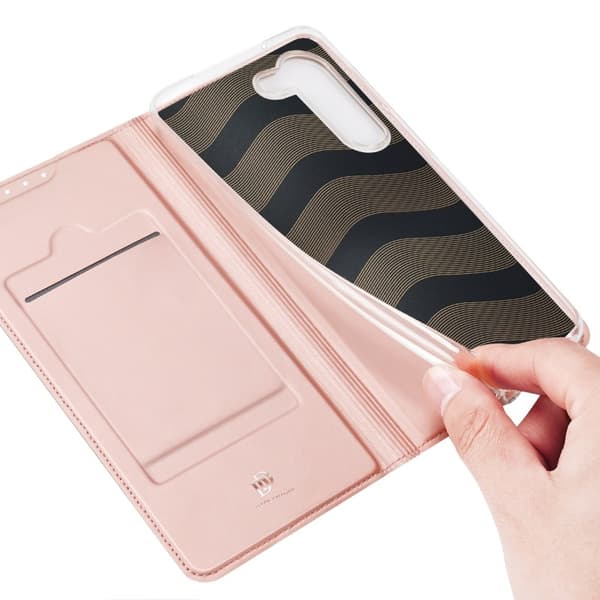 Samsung S23 Flip Case Skin Pro med kortrum - Rosaguld