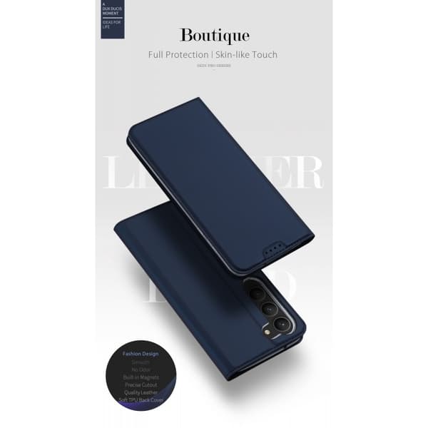 Samsung S23 Dux Ducis Skin Pro med Kortfack - Blå