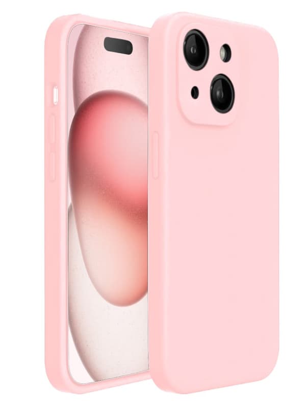 iPhone 15 Matt Rosa Skal - Med Kameraskydd