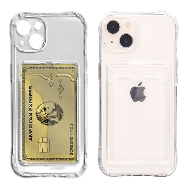 Transparent iPhone 12 Mini Skal med Korthållare och Kameraskydd - Extra Stöttåligt