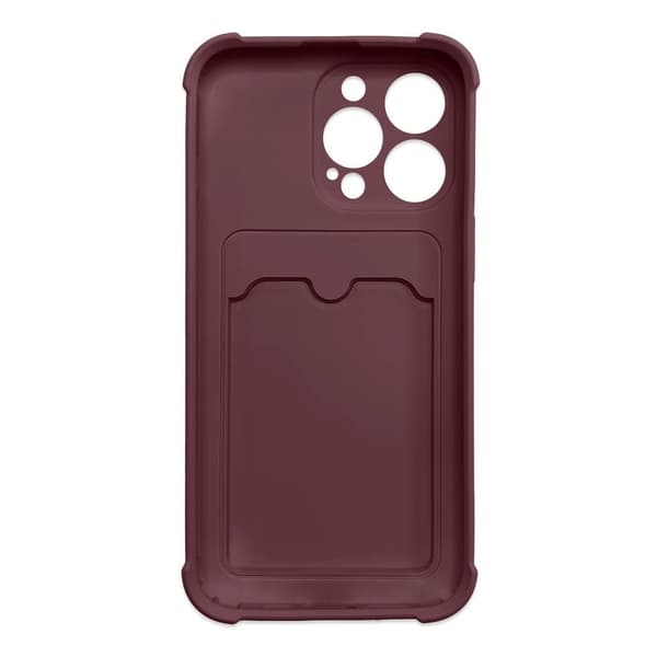 Card Case Skal med Korthållare iPhone 12 Pro Max - Vinröd
