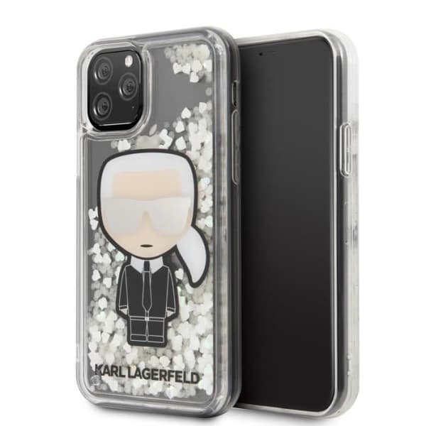 TRANSPARENT BI-MATERIALFODRAL MED GLITTER OCH KARL-MÖNSTER FÖR APPLE IPHONE 11 PRO - KARL