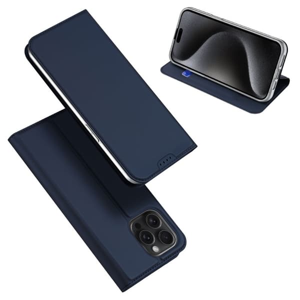 iPhone 15 Pro Flip Case Skin Pro med kortrum - Blå