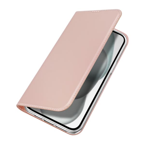 iPhone 15 Flip Case Skin Pro korttilokerolla - Ruusukulta