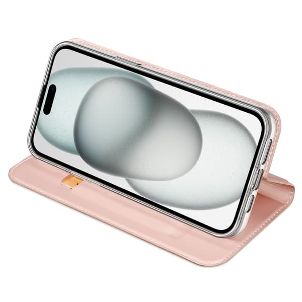 iPhone 15 Flip Case Skin Pro korttilokerolla - Ruusukulta