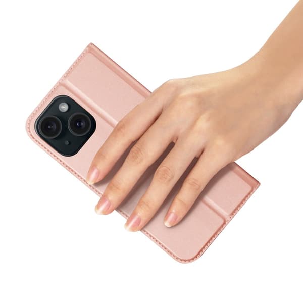 iPhone 15 Flip Case Skin Pro korttilokerolla - Ruusukulta