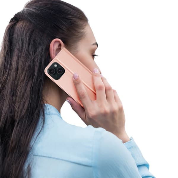 iPhone 15 Flip Case Skin Pro korttilokerolla - Ruusukulta