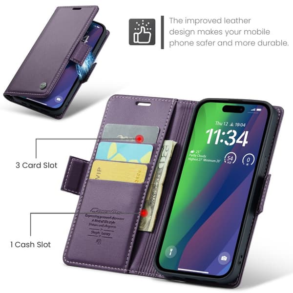 CaseMe Skin Pro Fodral iPhone 15 - Lila