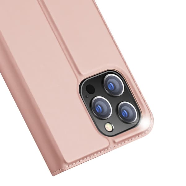iPhone 14 Pro Dux Ducis Skin Pro Flipfodral med Kortfack - Roseguld
