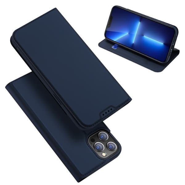 iPhone 12 / 12 Pro Flip Case Skin Pro med kortrum - Blå