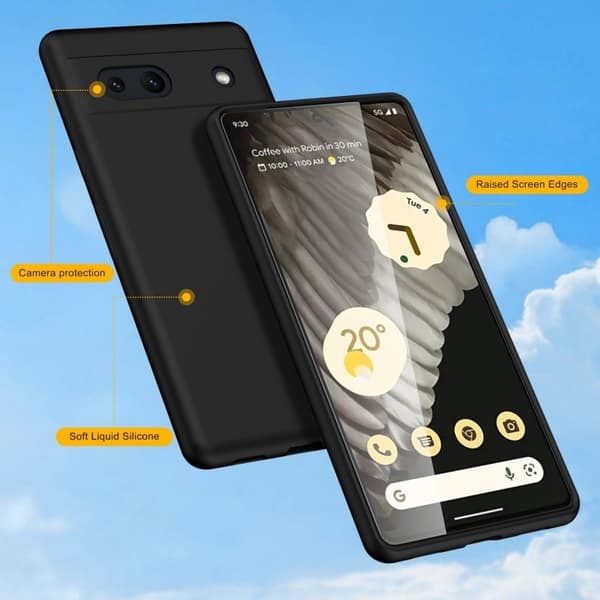 Google Pixel 8A Gummieret skalvæske - Sort