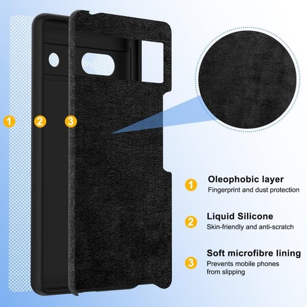 Google Pixel 8A Gummieret skalvæske - Sort