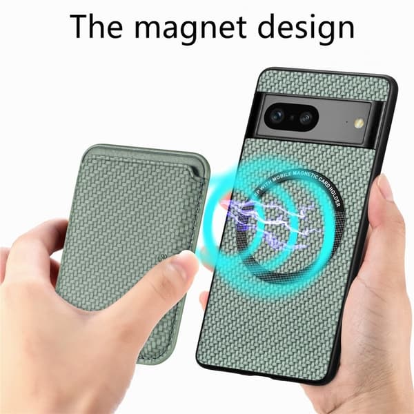 Google Pixel 7 Stöttåligt skal med Magnetisk Korthållare Magsafe RFID - Grön