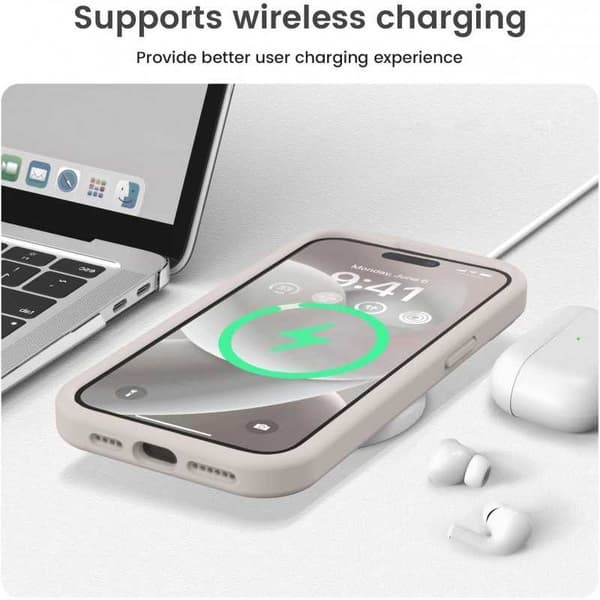 iPhone 14 Pro Max kumitettu mattapinkki kuoren neste - Retro White