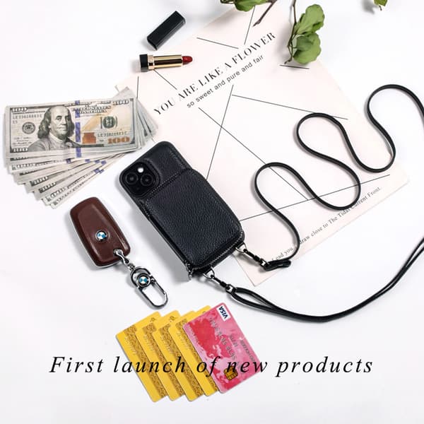 INF Festelig iPhone-lommebokdeksel med skulderreim iPhone 15 Pro Max