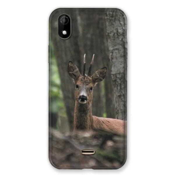 Fodral till Wiko Y61 Hunting Deer Wood en storlek