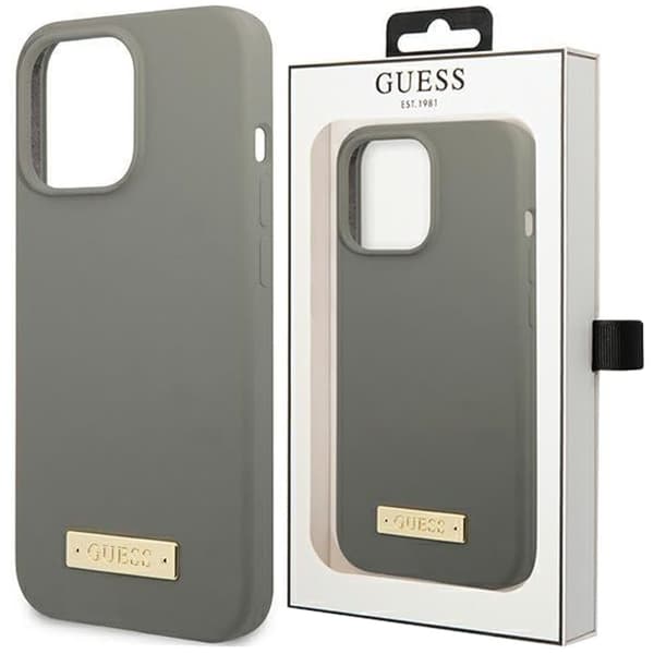 Guess GUHMP13SSPLG iPhone 13 mini 5.4 grå/grå hardt deksel Silikon Logo Plate MagSafe