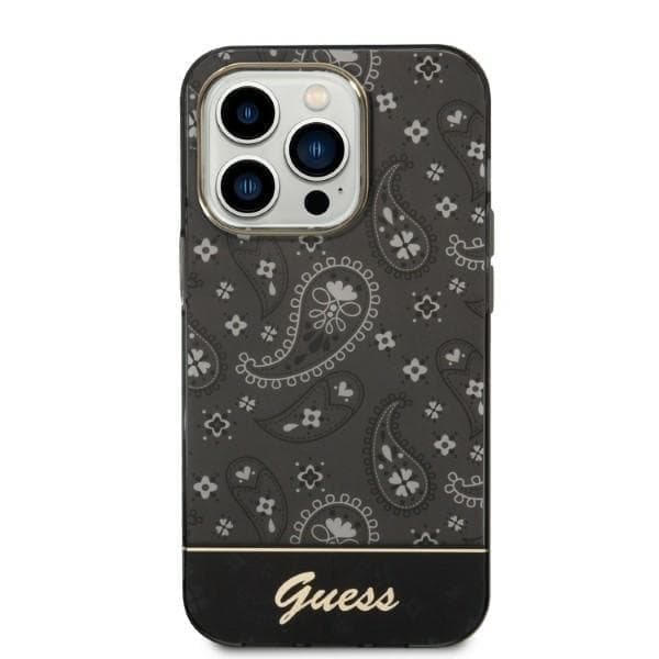 Guess GUHCP14LHGBNHK iPhone 14 Pro 6.1 svart/svart hardt deksel Bandana Paisley