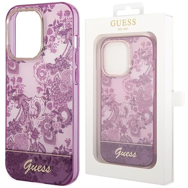 Guess GUHCP14MHGPLHF iPhone 14 Plus 6.7 fuchsia/fuschia hardt etui porselenssamling