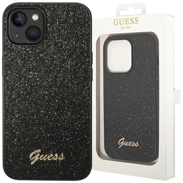 Guess GUHCP14MHGGSHK deksel til iPhone 14 Plus - svart Glitter Script