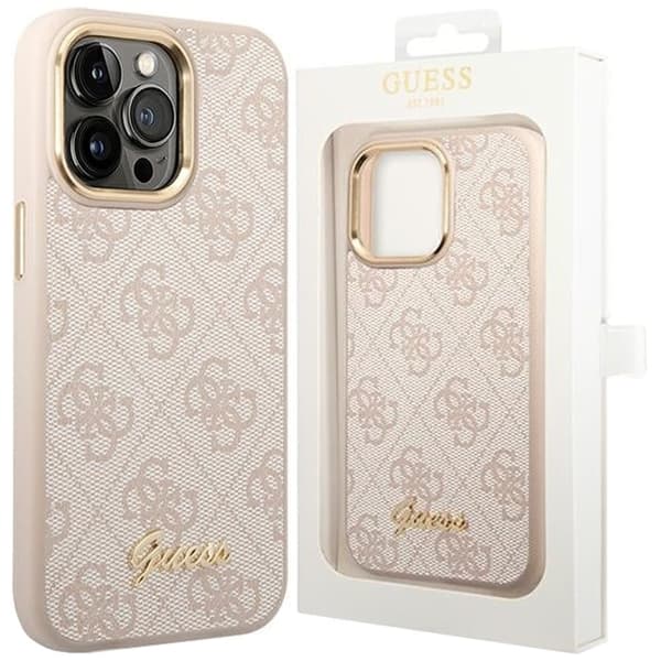 Guess GUHCP14LHG4SHP iPhone 14 Pro 6.1 rosa/rosa hardt deksel 4G Vintage gulllogo