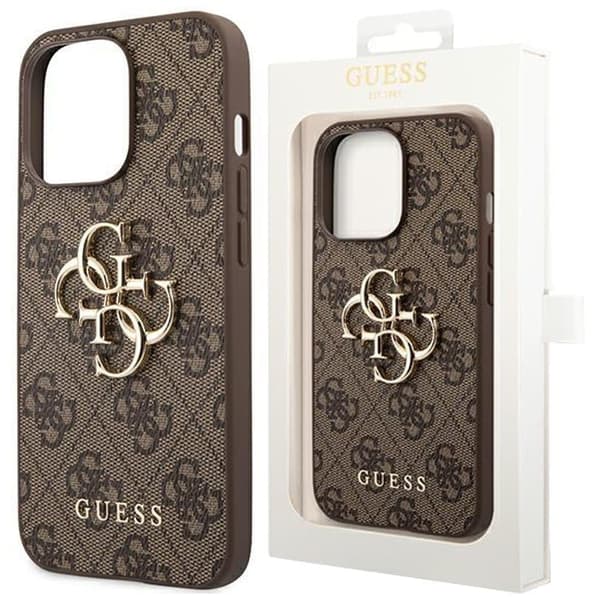 Guess GUHCP14L4GMGBR iPhone 14 Pro 6.1 brun/brunt hardt deksel 4G Big Metal Logo