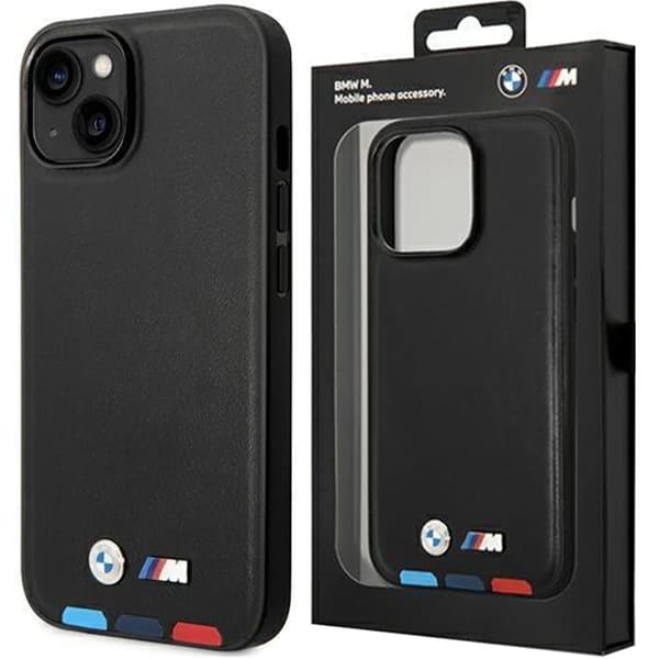 Veske BMW BMHCP14M22PTDK iPhone 14 Plus 6.7 svart/svart skinnstempel Tricolor