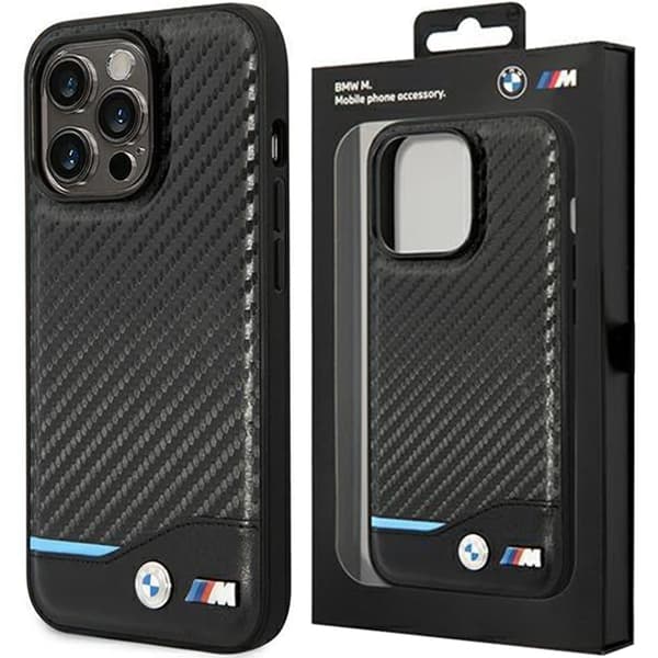 BMW BMHCP14L22NBCK iPhone 14 Pro 6.1 deksel svart/svart skinn karbon