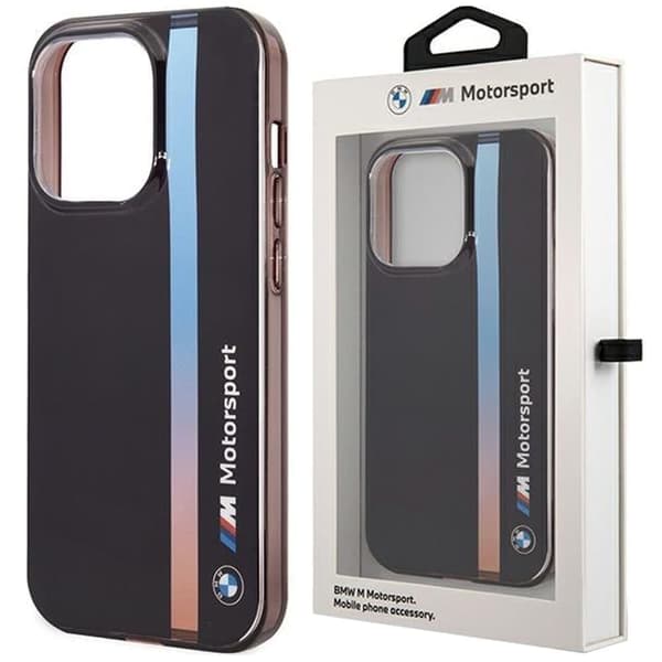 BMW BMHCP14X22HVGV-deksel til iPhone 14 Pro Max 6.7 - svart IML Tricolor Stripe