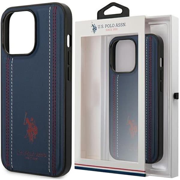 US Polo USHCP14LPFAV iPhone 14 Pro 6.1 Marineblå skinnsøm