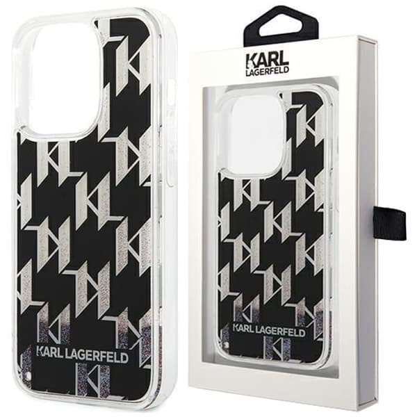 Karl Lagerfeld KLHCP14SLMNMK iPhone 14 6.1 hardt deksel svart/svart flytende glans monogram