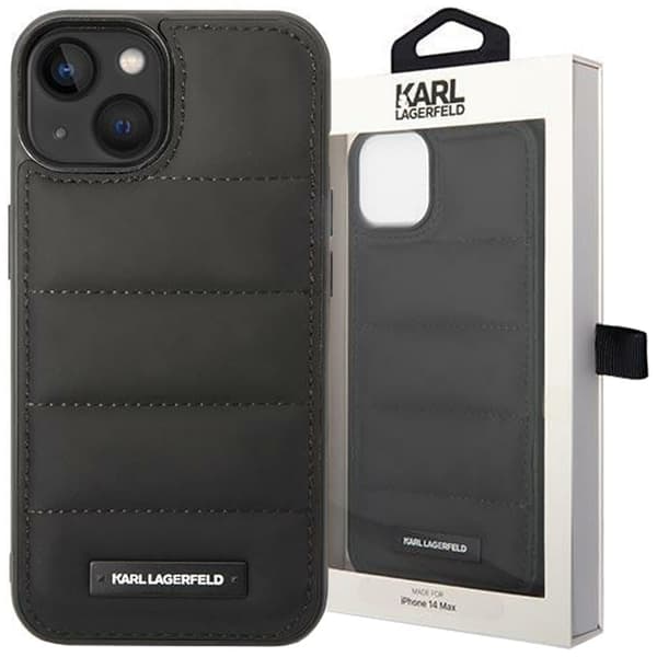 Karl Lagerfeld KLHCP14MPSQAK Deksel til iPhone 14 Plus Hard Deksel - Svart Puffy, langstrakt logo