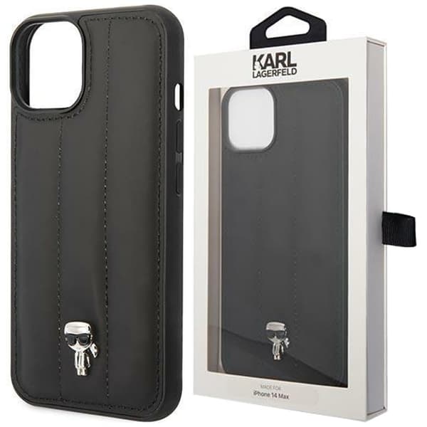Karl Lagerfeld KLHCP14MPSQPK Deksel til iPhone 14 Plus Hard Deksel - Svart Puffy Ikonik Pin
