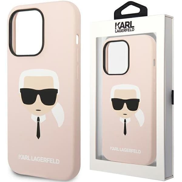Karl Lagerfeld KLHMP14XSLKHLP iPhone 14 Pro Max 6.7 hardt etui rosa/rosa Silikon Karl`s Head Magsafe