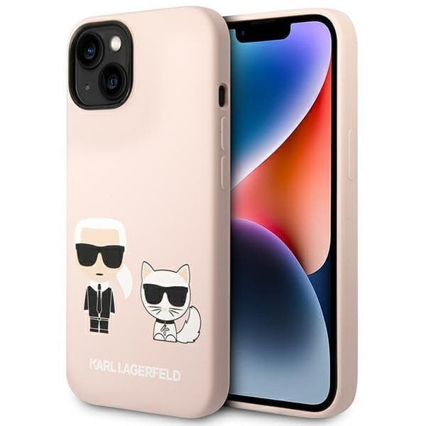 Karl Lagerfeld KLHMP14SSSKCI iPhone 14 6.1 hardt etui rosa/rosa silikon Karl & Choupette Magsafe