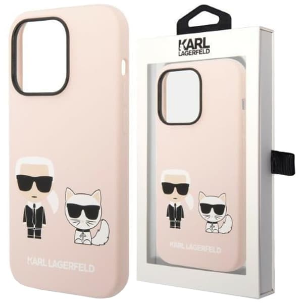 Karl Lagerfeld KLHMP14LSSKCI iPhone 14 Pro 6.1 Hard Deksel Rosa/Rosa Silikon Karl & Choupette Magsafe