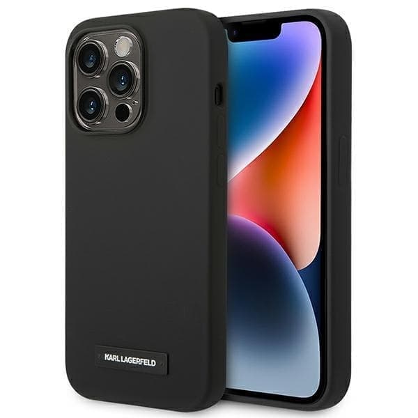 Karl Lagerfeld KLHMP14XSLMP1K iPhone 14 Pro Max 6.7 hardt deksel svart/svart Silikonplakett Magsafe