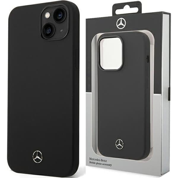 Mercedes MEHMP14MSILBK iPhone 14 Plus 6.7 svart/svart hardt deksel Silicone Line Magsafe