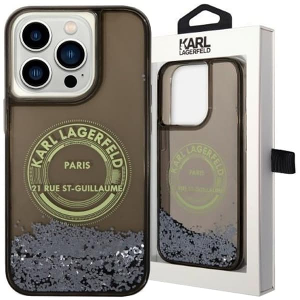 Karl Lagerfeld KLHCP14LLCRSGRK iPhone 14 Pro 6.1 svart/svart hardt deksel Liquid Glitter RSG