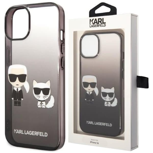 Karl Lagerfeld KLHCP14MTGKCK iPhone 14 Plus 6.7 hardt deksel svart/svart Gradient Ikonik Karl & Choupette