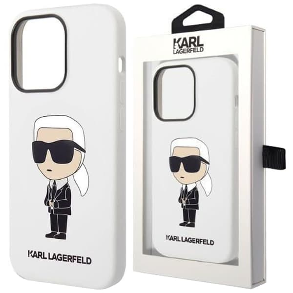 Karl Lagerfeld KLHCP14XSNIKBCH iPhone 14 Pro Max 6.7 hardt deksel hvit/hvit Silikon Ikonik
