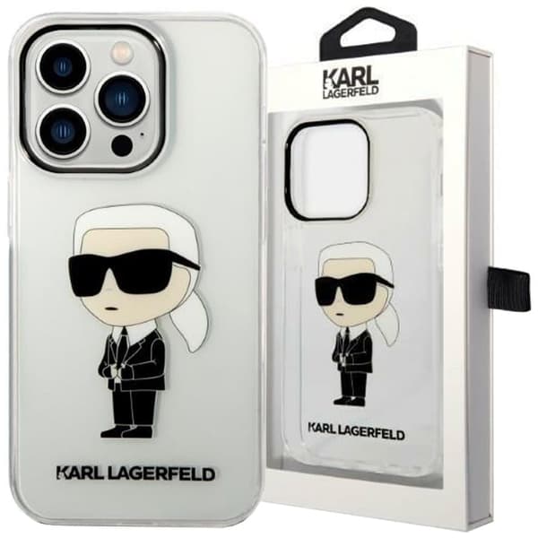 Karl Lagerfeld KLHCP14XHNIKTCT iPhone 14 Pro Max 6.7 gjennomsiktig hardt deksel Ikonik Karl Lagerfeld